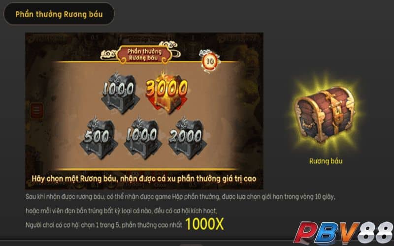 Hệ thống giải thưởng Đại Thánh bắn cá hấp dẫn lên đến 2000X