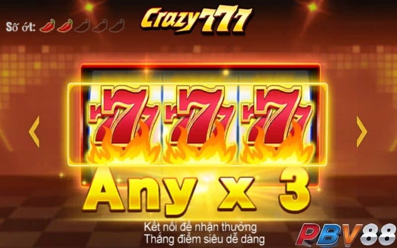 Nổ hũ điên cuồng 777 thiết kế bắt mắt với con số 777